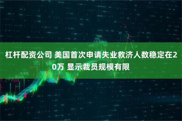 杠杆配资公司 美国首次申请失业救济人数稳定在20万 显示裁员规模有限